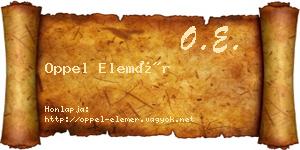 Oppel Elemér névjegykártya